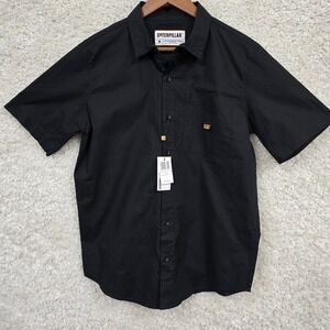 Caterpillar Relaxed Ripstop Shirt Mens M Black Short Sleeve Utility Workwear